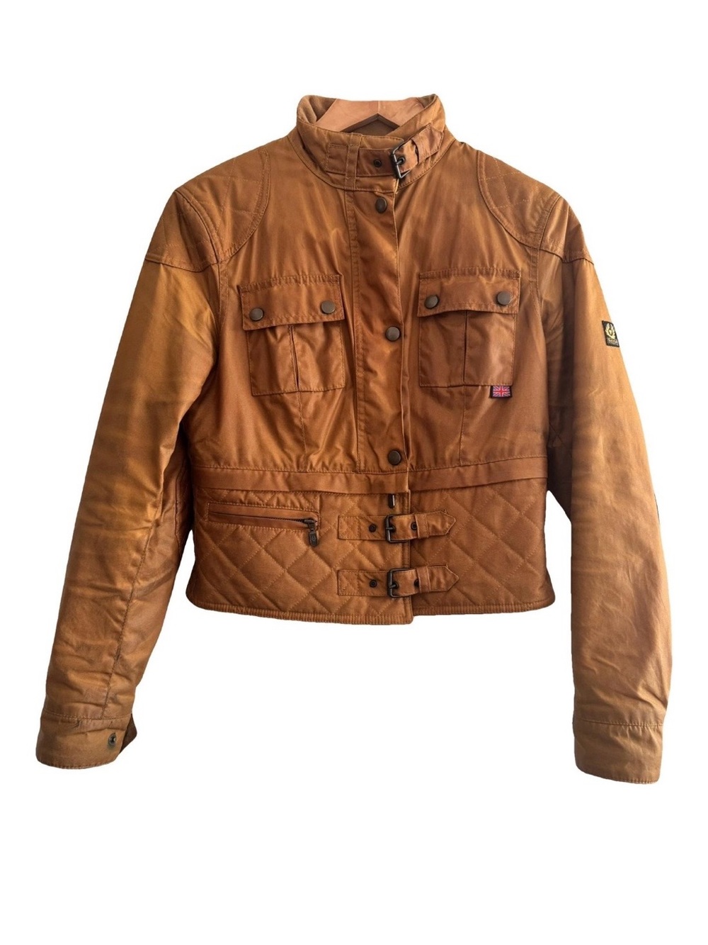 Belstaff Women's Tan Quilted Leather Jacket